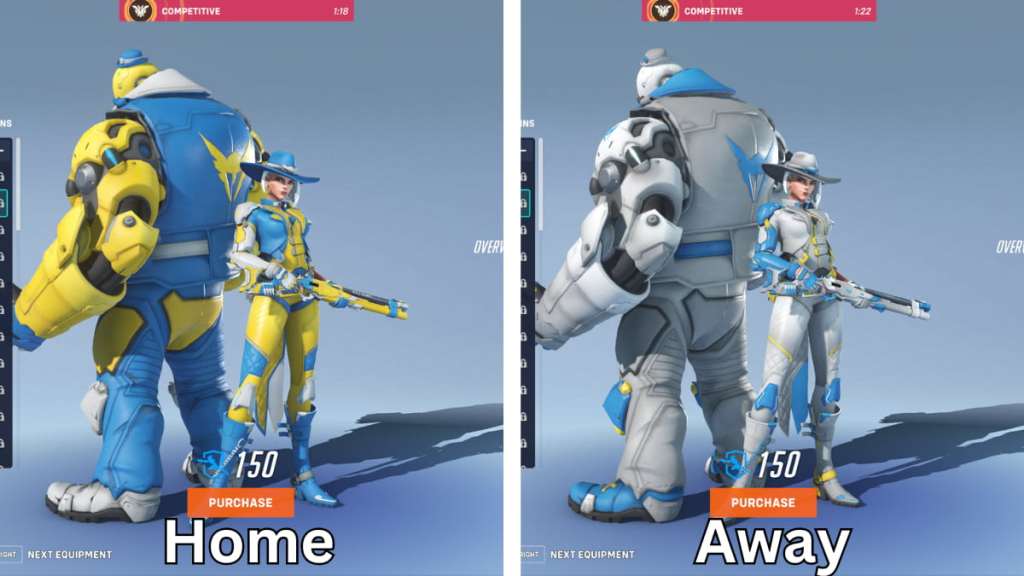 The LA Valiant's home and away skins for Ashe in Overwatch 2