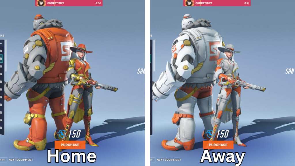 The old San Francisco Shock's home and away skins