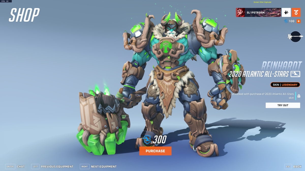 Reinhardt's 2020 Atlantic All-Stars skin in Overwatch 2