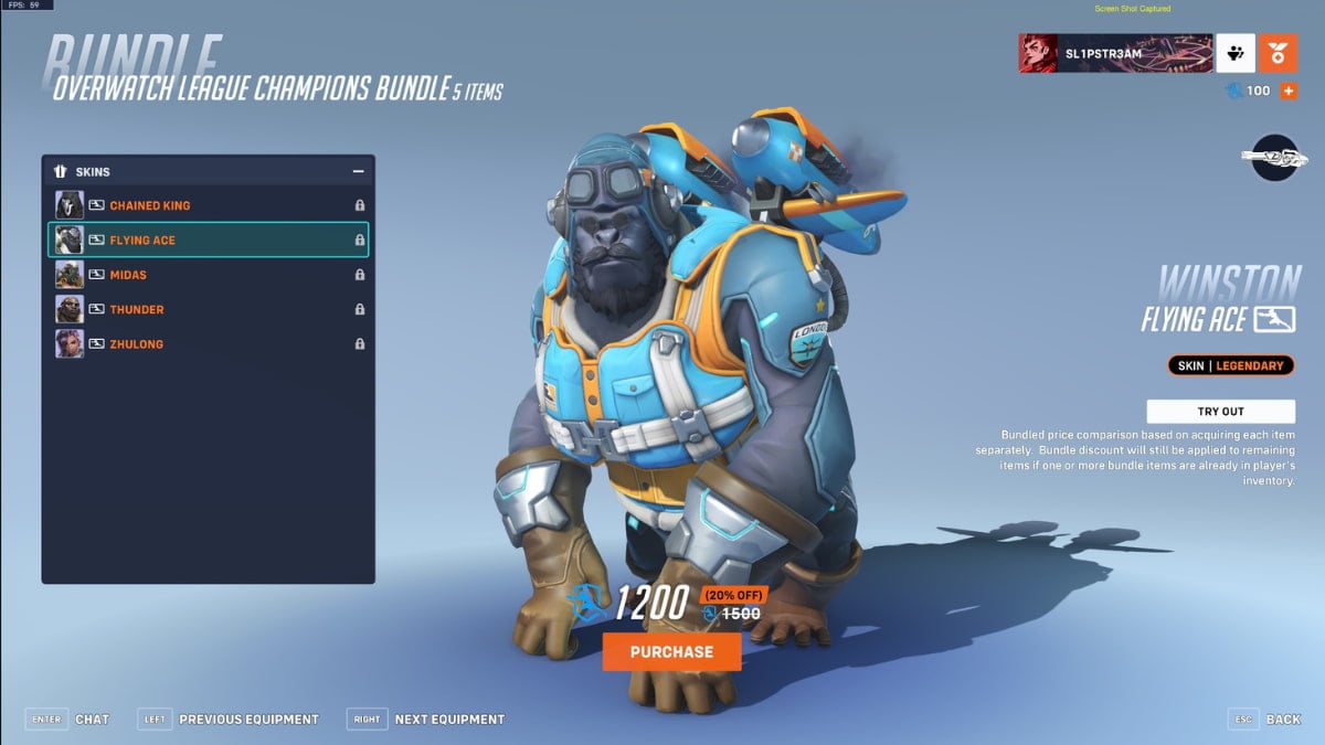 The Flying Ace Winston Overwatch League skin