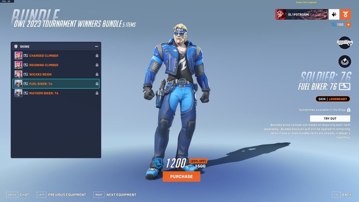 Soldier 76's Fuel Biker: 76 Overwatch League Skin