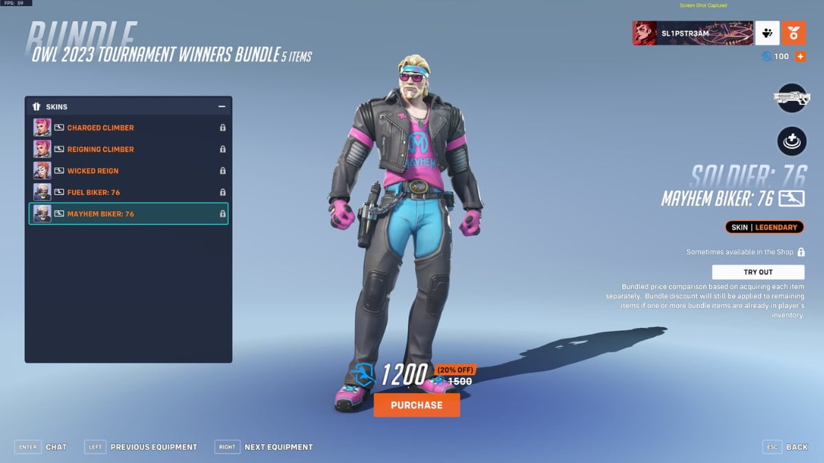 The Mayhem Biker: 76 Soldier 76 Overwatch League skin