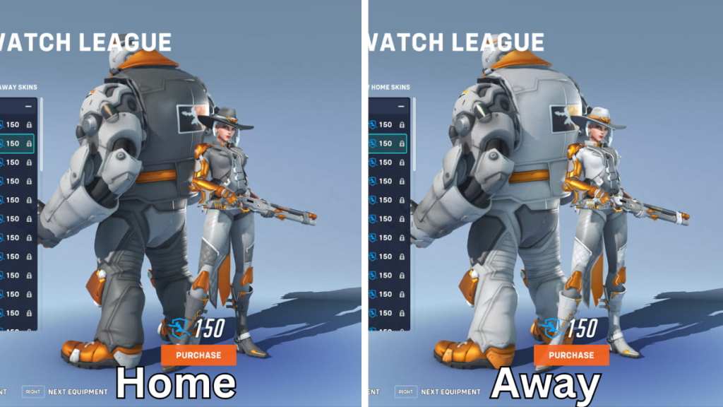 Ashe's Overwatch League Home and Away skins