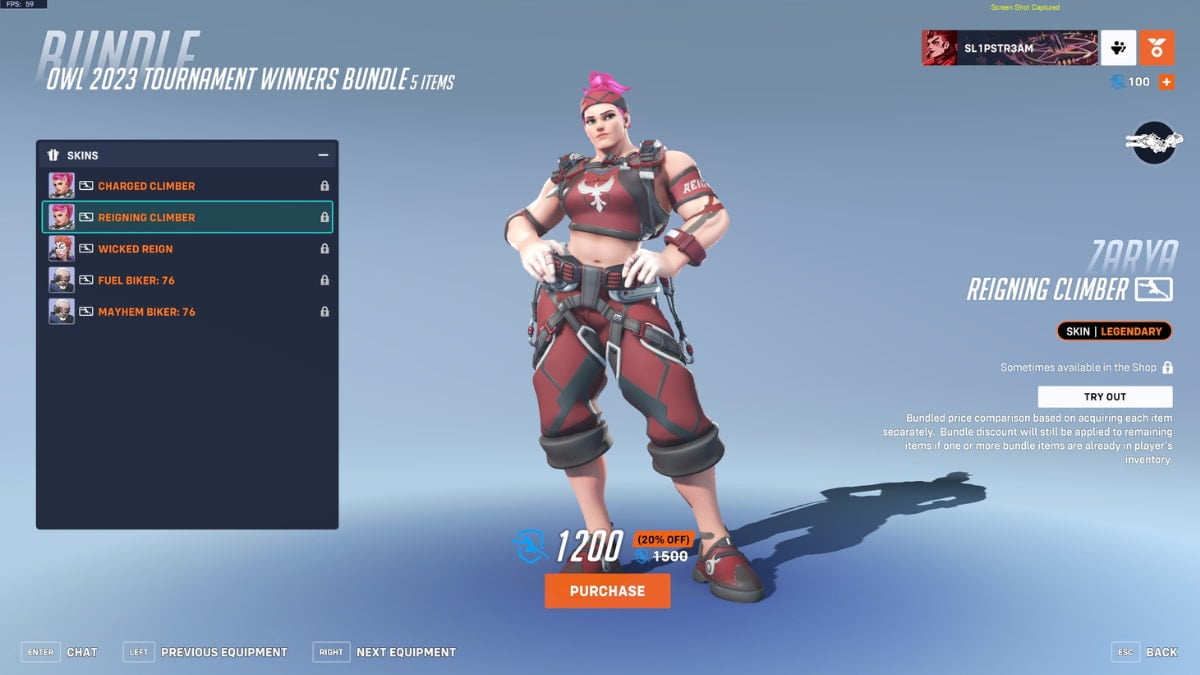 Zarya's Reigning Climber Overwatch League skin