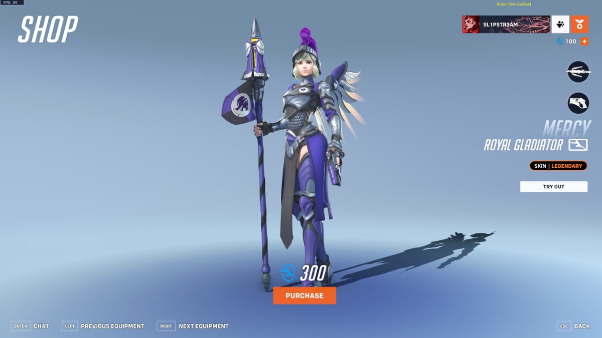 The Royal Gladiator Mercy Overwatch League skin