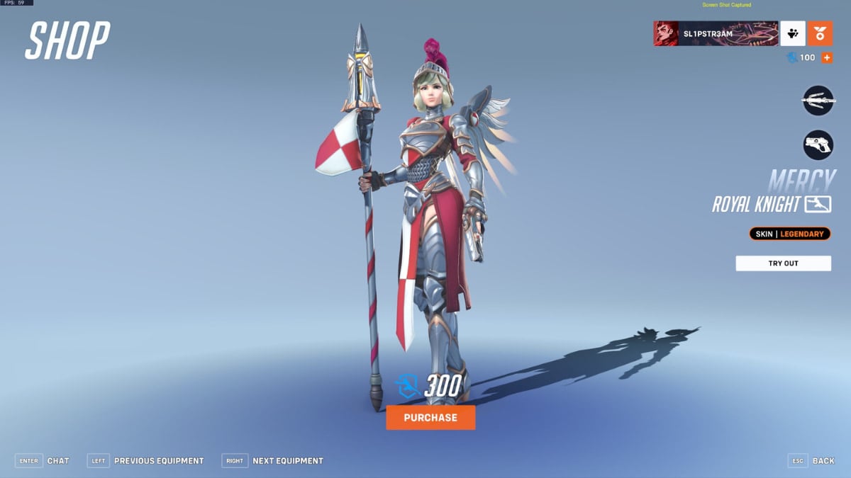 The Royal Knight Mercy Overwatch League skin