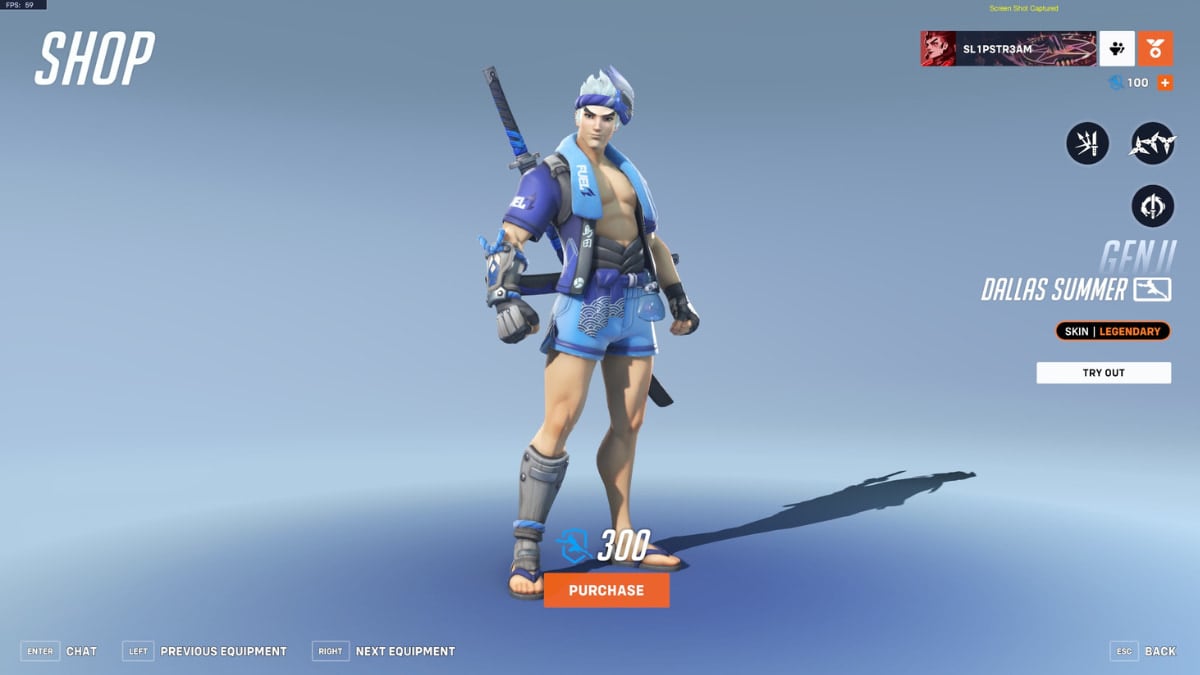 Genji's Dallas Summer Overwatch League skin