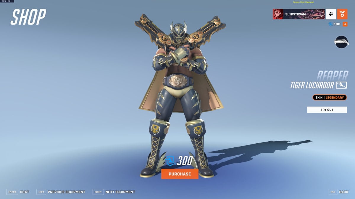 Reaper's Tiger Luchador Overwatch League skin