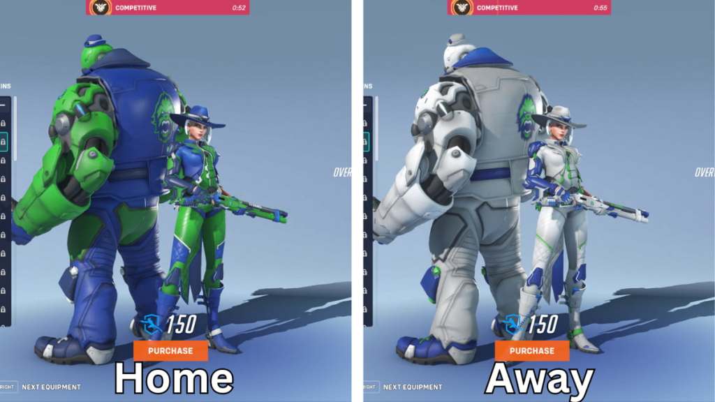 The home and away skins for the Vancouver Titans in Overwatch 2