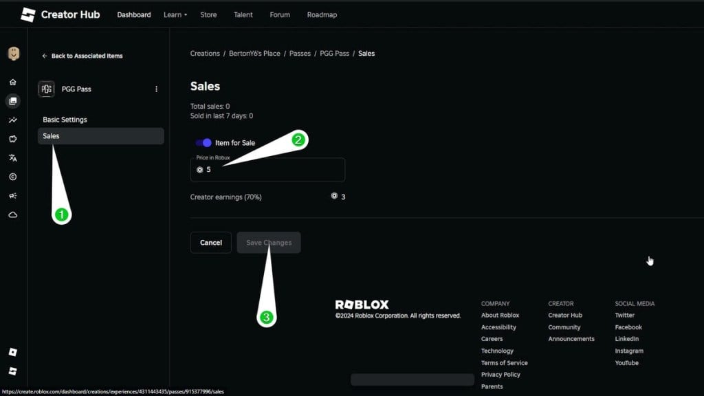 third step to make game pass in Roblox for Greedy Noobs