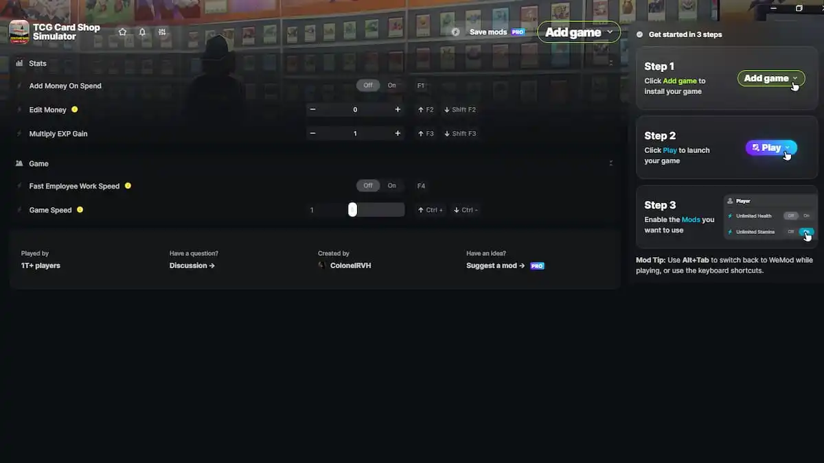 TCG Card Shop Simulator Cheats and Console Commands