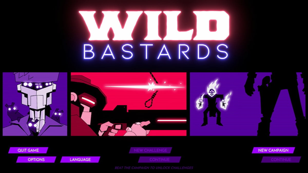 The Wild Bastards main screen