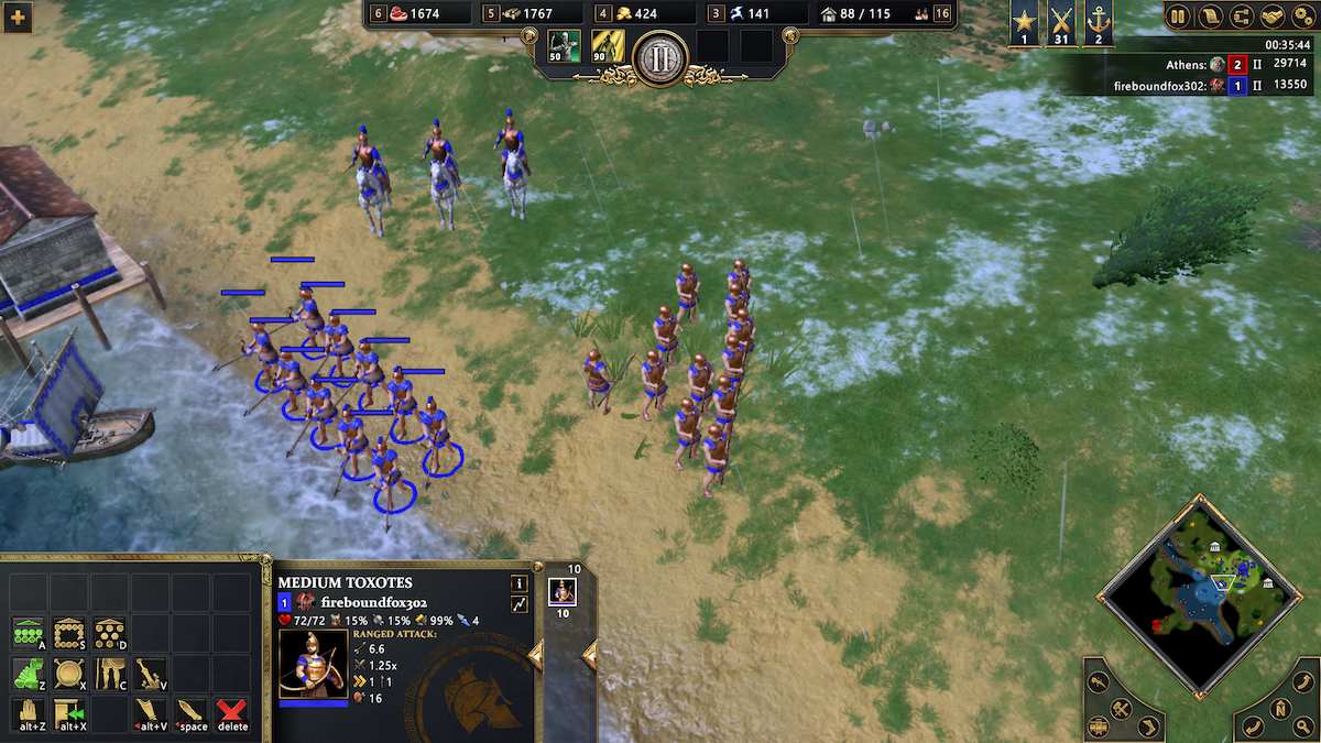 Grouping up an army in Age of Mythology: Retold.