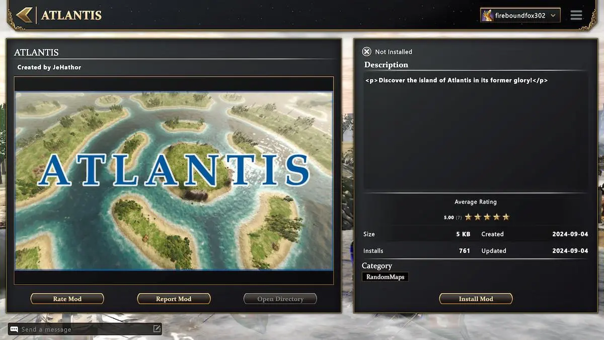 The Atlantis map mod in Age of Mythology: Retold.