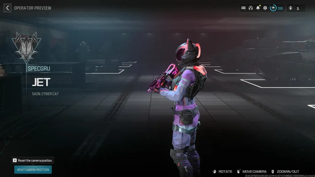 Call of Duty Warzone operator skin Cyber Cat