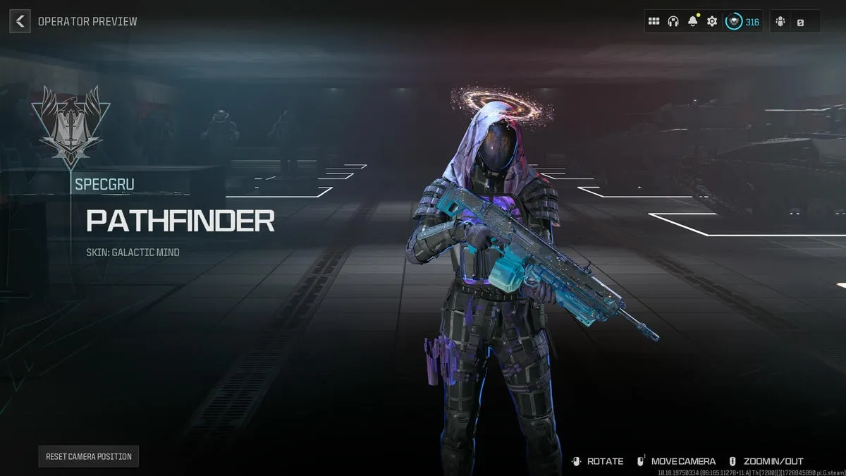 Call of Duty Warzone operator skin Galactic Mind