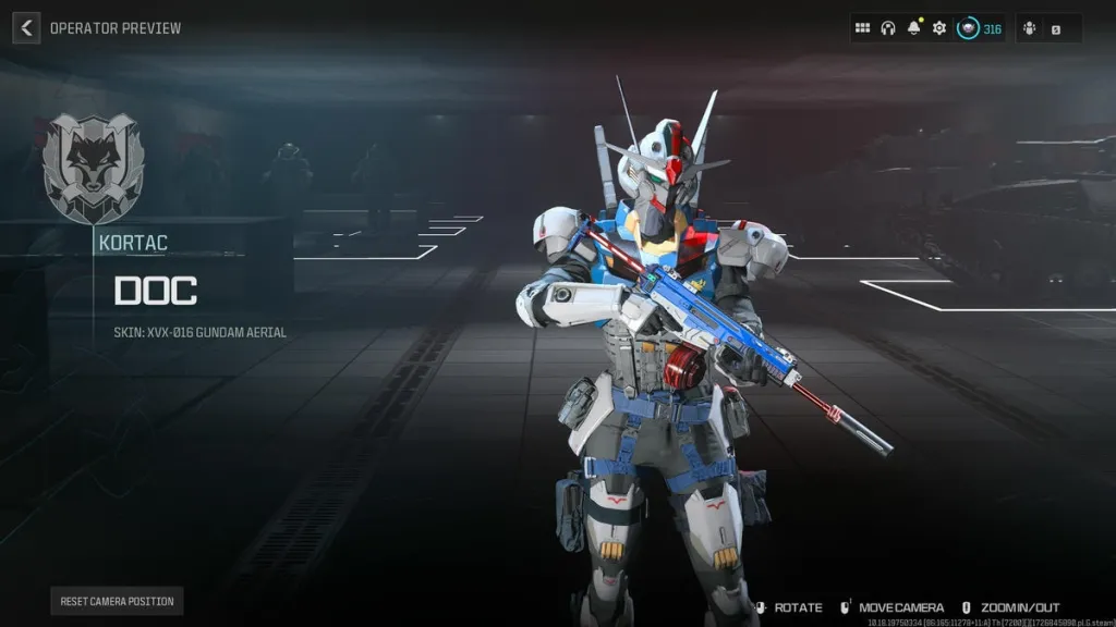 Call of Duty Warzone operator skin Gundam