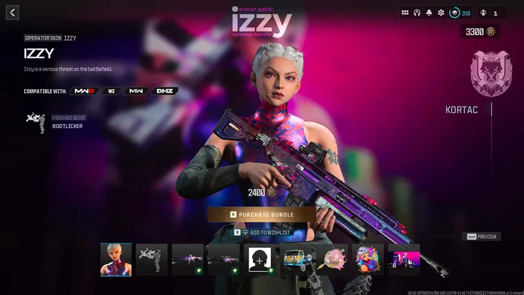 Call of Duty Warzone operator skin Izzy