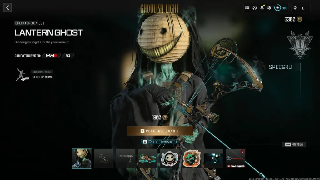 Call of Duty Warzone operator skin Lantern Ghost