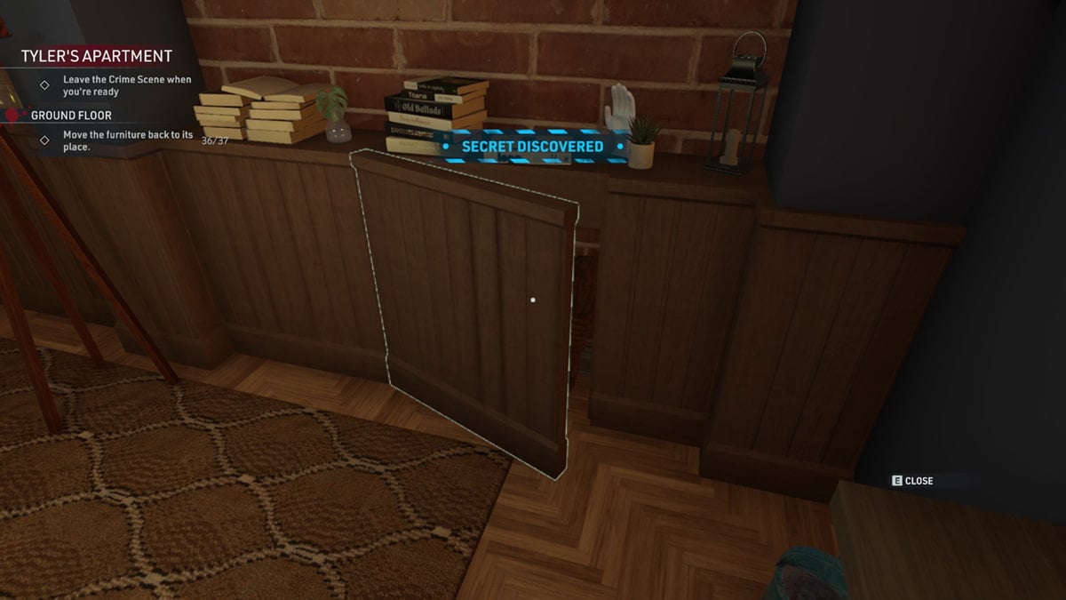 Seecret door in Tyler's Apartment in Crime Scene Cleaner