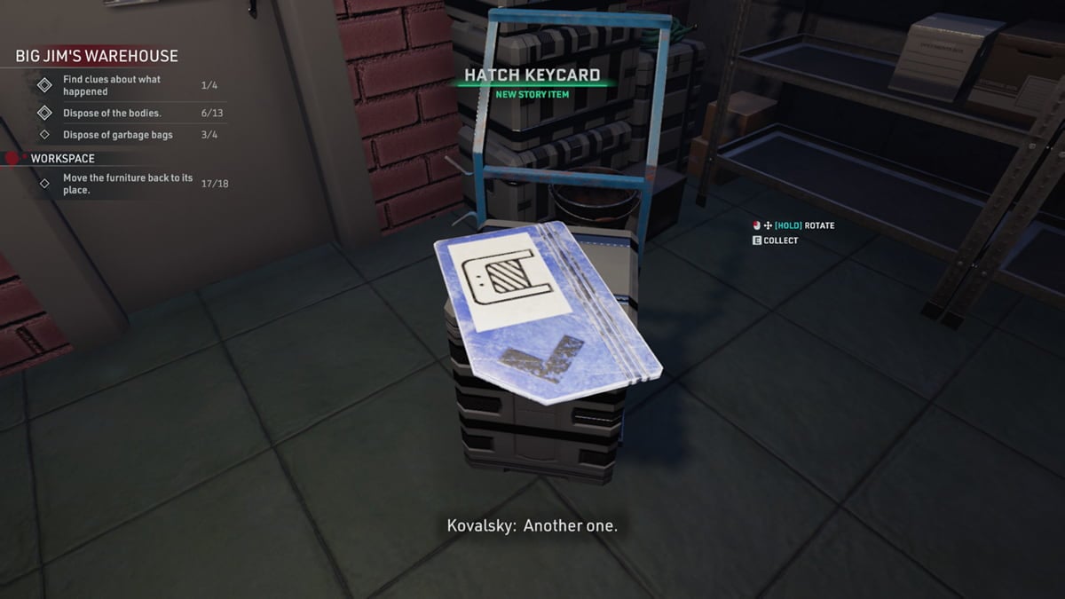 Hatch keycard in Crime Scene Cleaner