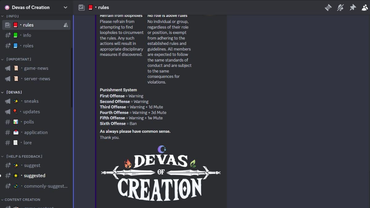 Devas of Creation Trello Link & Discord