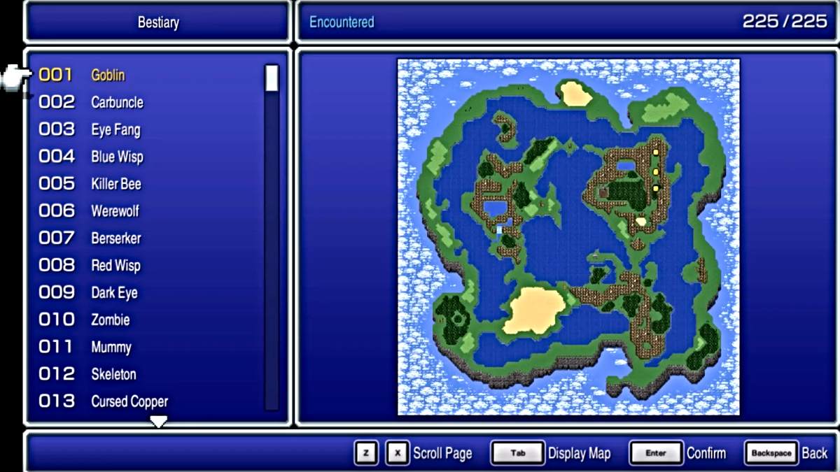Final Fantasy 3 Pixel Remaster Bestiary & Locations
