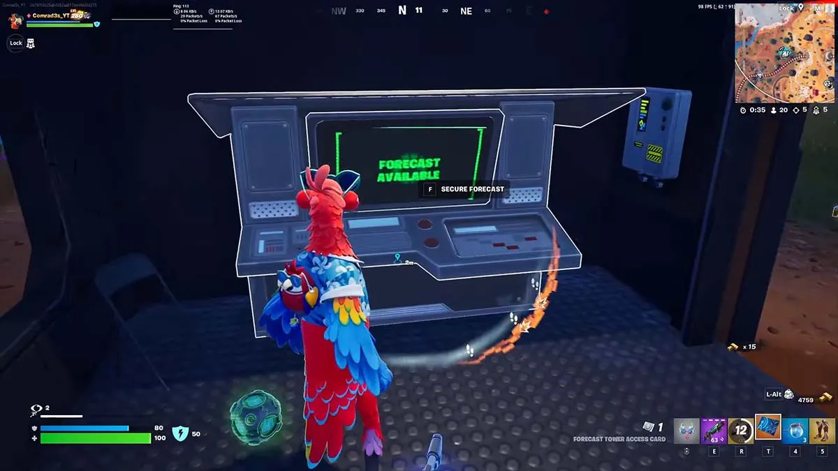 Fortnite player using Forecast Tower