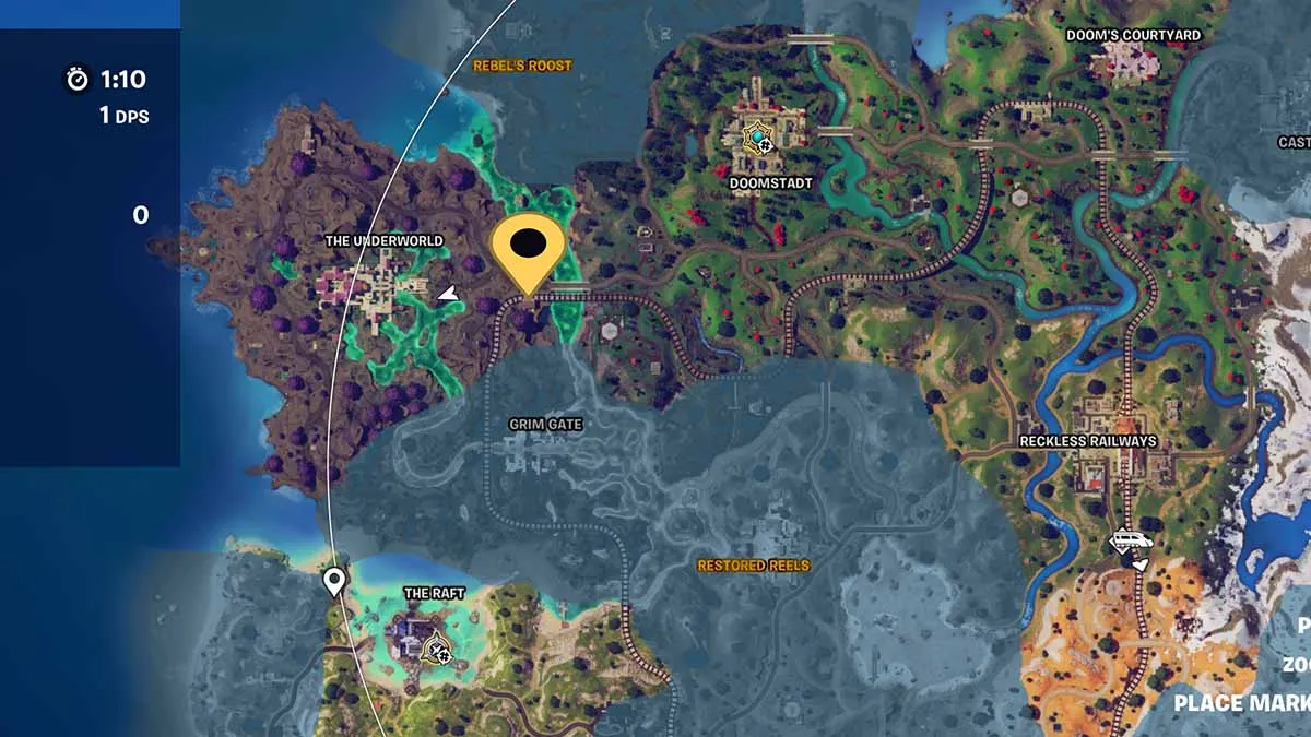 Fortnite map indicating Scout's location