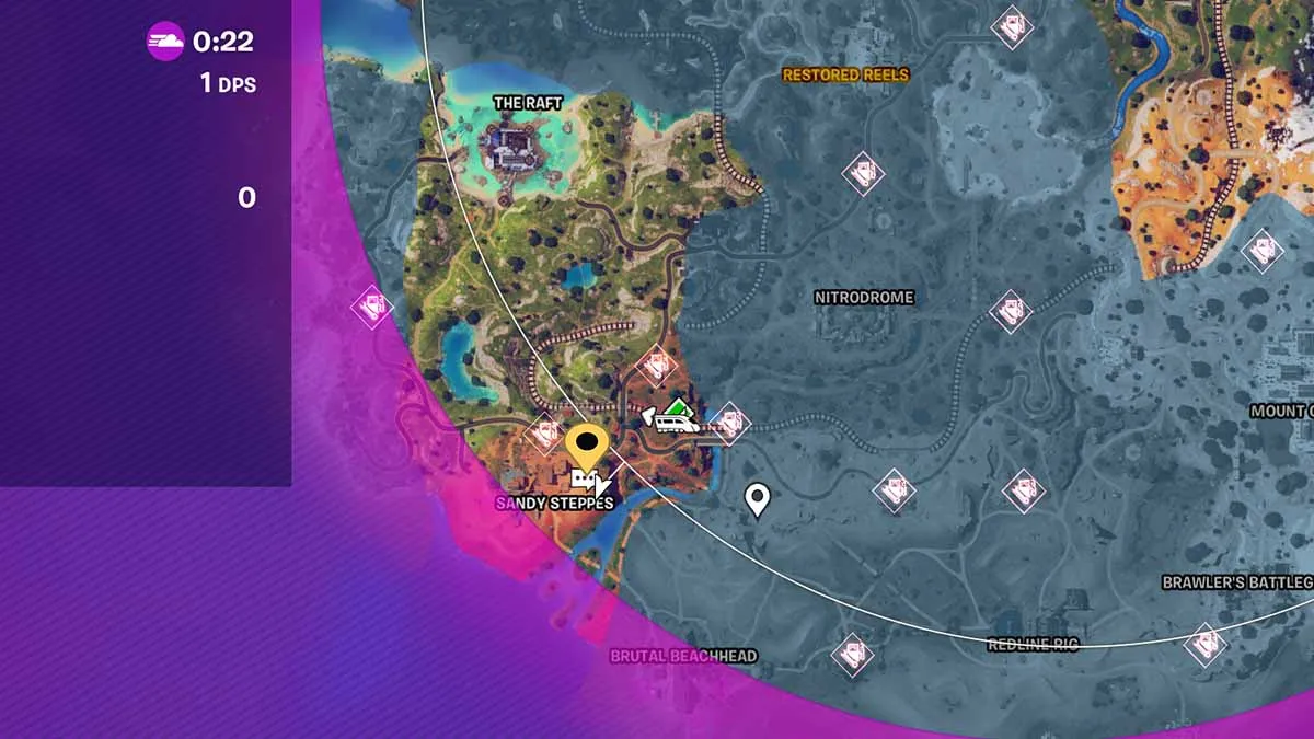 Fortnite map indicating Hope's location