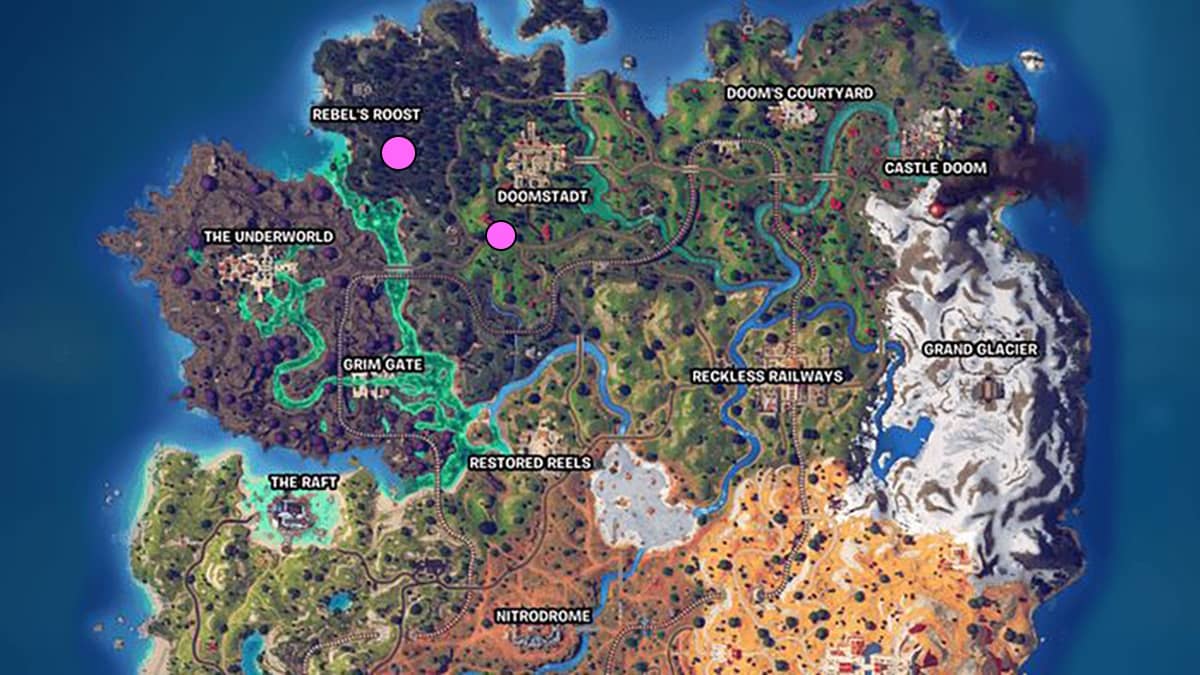 Fortnite map with points of interest in season 4 chapter 5