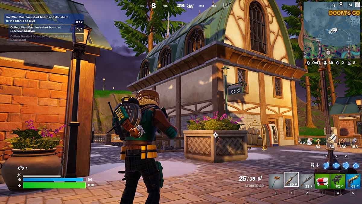 Fortnite operator watching a house