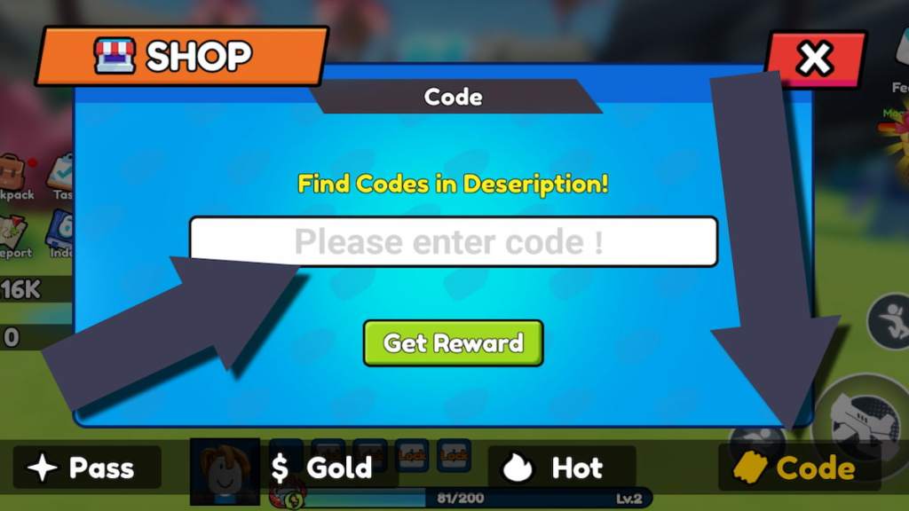 How to redeem +1 Rocket Guns And Tanks codes, step 2