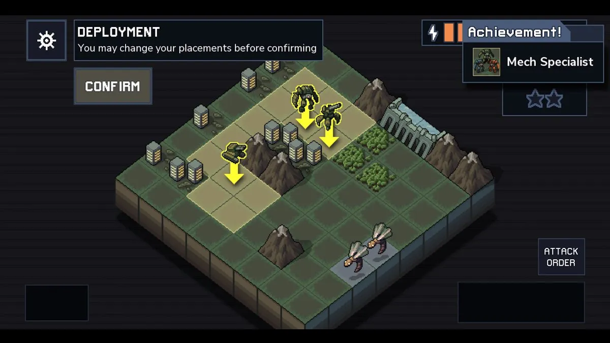 Unlocking the Mech Specialist achievement in Into the Breach.