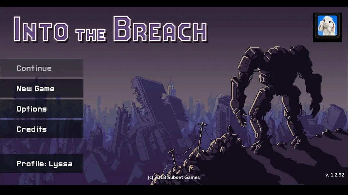 The title screen for Netflix's Into the Breach.