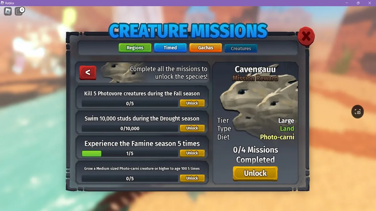 The Cavengauu missions in Creatures of Sonaria.