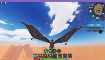 A starter dragon flying around in Creatures of Sonaria.