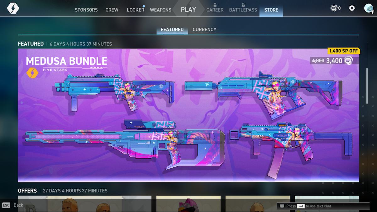 Medusa gun skin bundle in Spectre Divide.