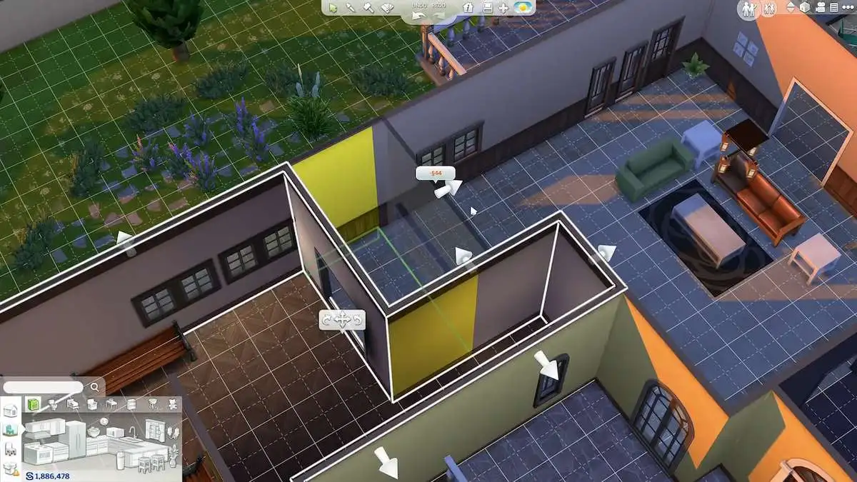 Adjusting where the wall is in The Sims 4.