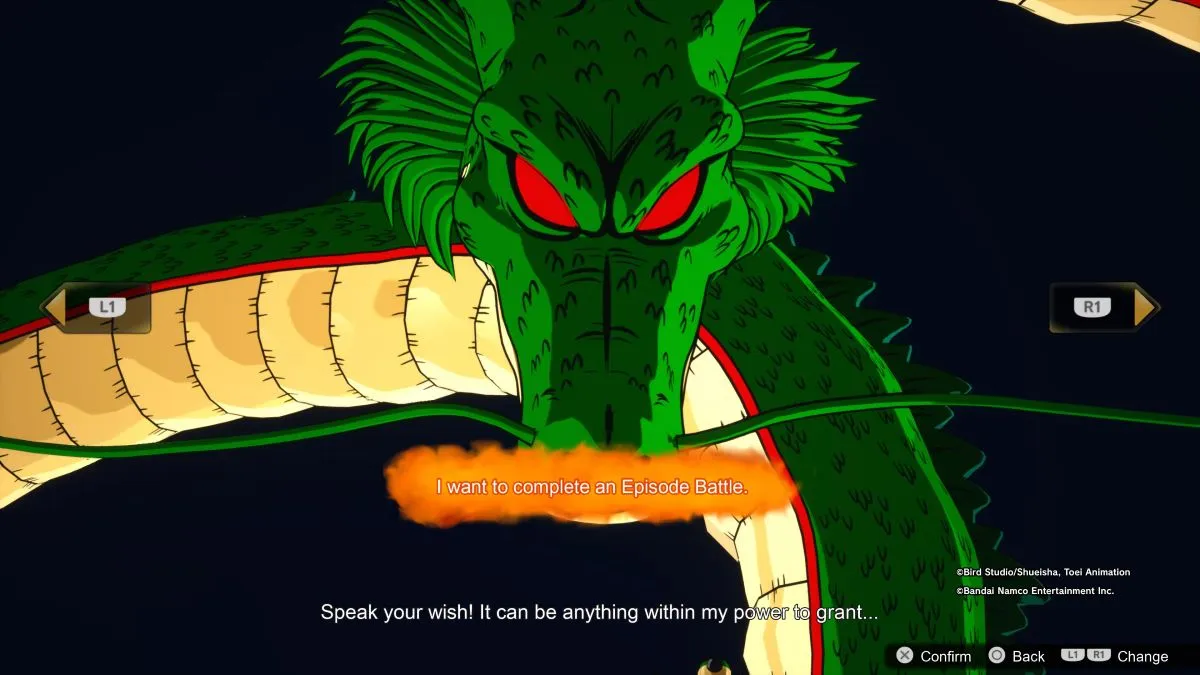 Shenron's best wish in Dragon Ball Sparking Zero.