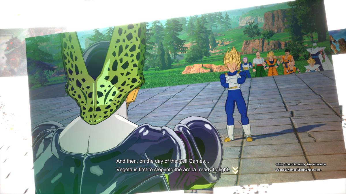 Vegeta steps into the ring versus Cell in Dragon Ball Sparking Zero.