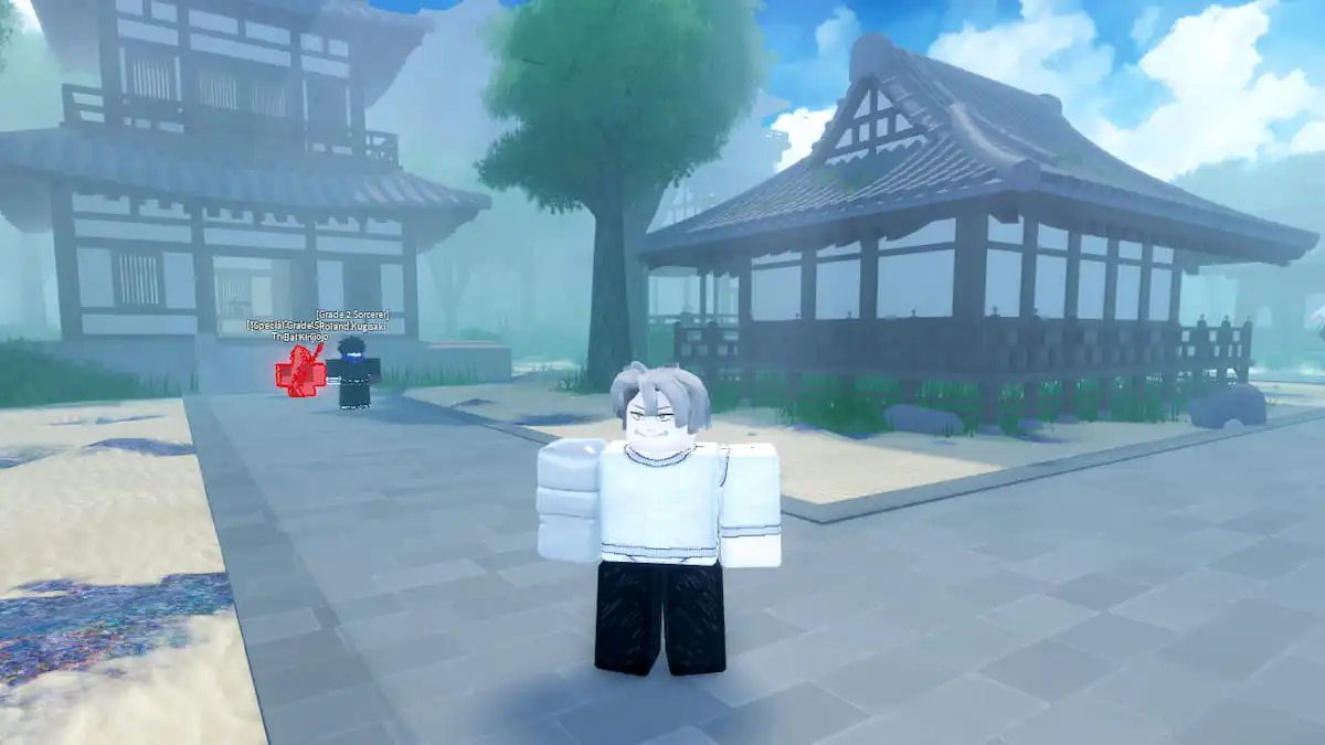 A player standing in Roblox Sorcery