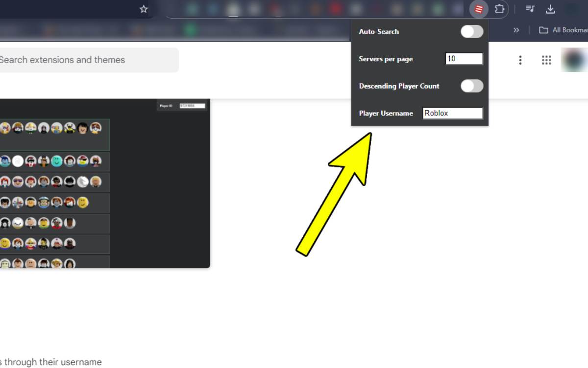 Restore Old Roblox Server List extension menu in Google Chrome