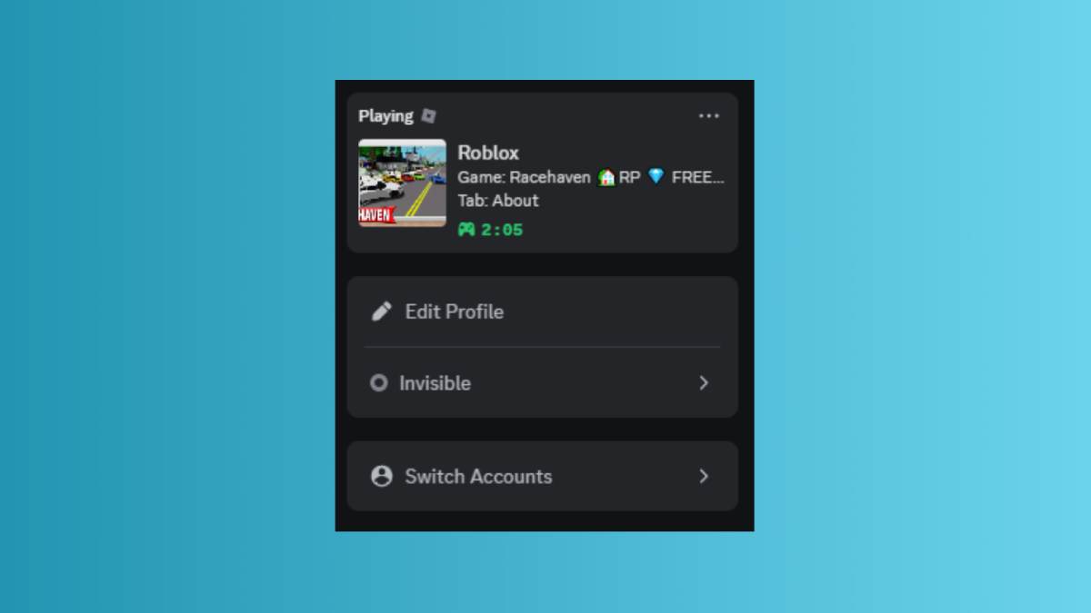 Discord showing what Roblox game you are currently playing