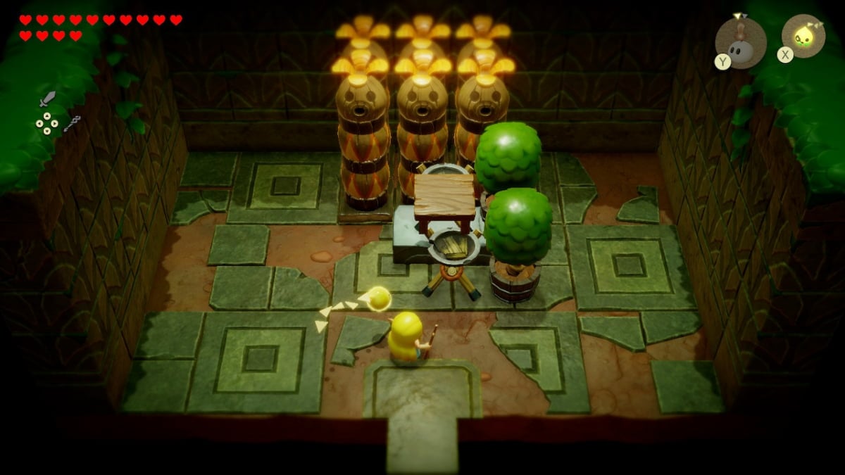 Solving a puzzle in the Deku Scrub prison in Legend of Zelda: Echoes of Wisdom