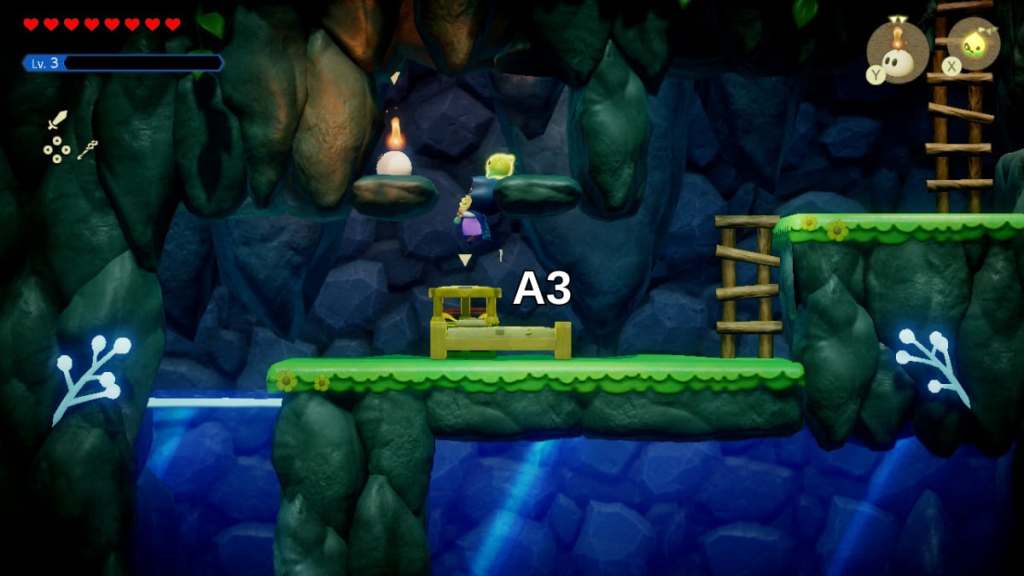 Knocking down the chest at the end of the Bombfish cave in Legend of Zelda: Echoes of Wisdom