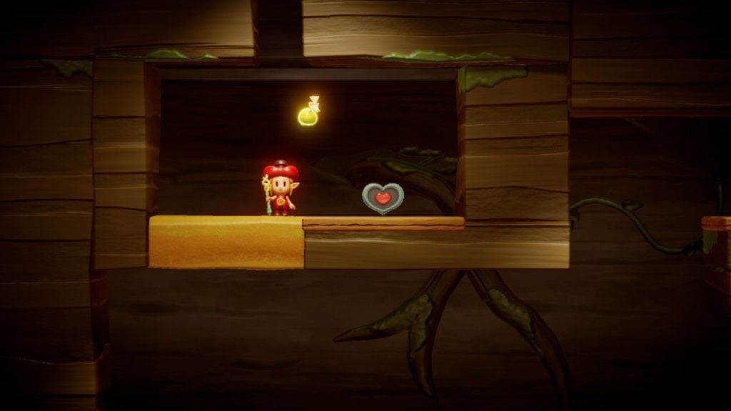 Landing in the cave next to a Heart Piece in Echoes of Wisdom