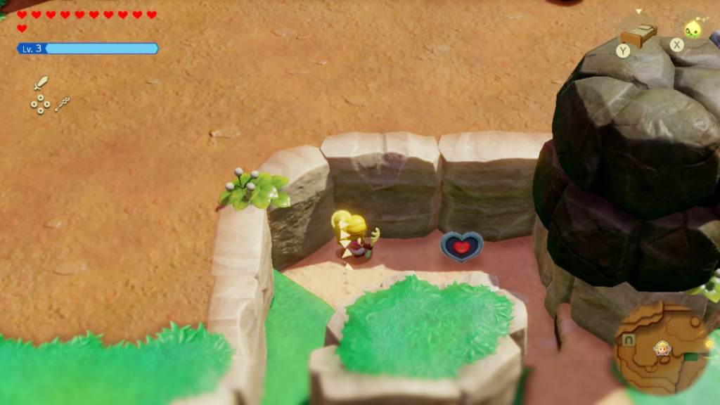 The Heart Piece hidden beneath the giant rock in Echoes of Wisdom's east Hyrule Field