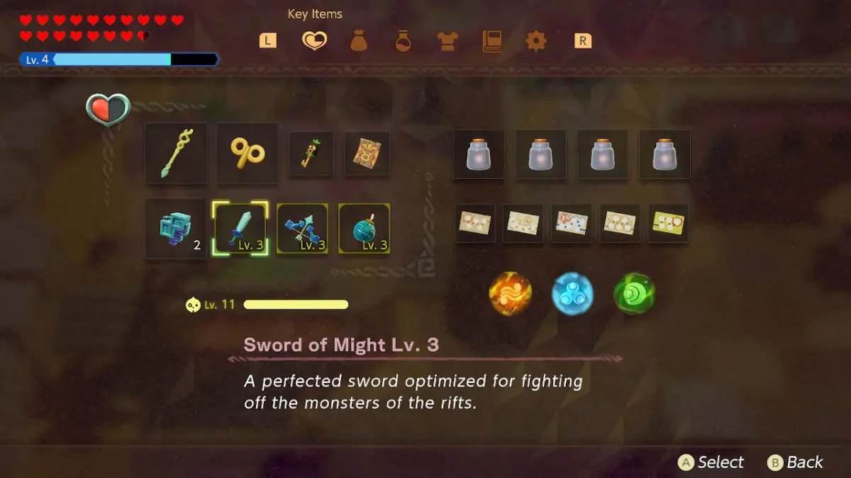 Zelda's complete key item set in the Legend of Zelda: Echoes of Wisdom