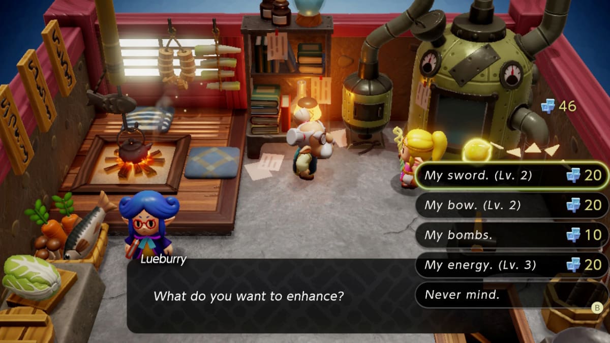 Upgrading your weapons at Lueburry's house in Echoes of Wisdom